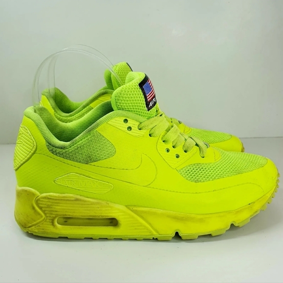 Nike Air Max 90 trainers Hyperfuse yellow USA Independence Day Volt Size 3 36 - Picture 6 of 9